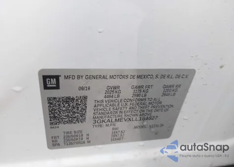 2020 GMC Terrain Fwd Sle from USA, damaged, VIN 3GKALMEVXLL164827